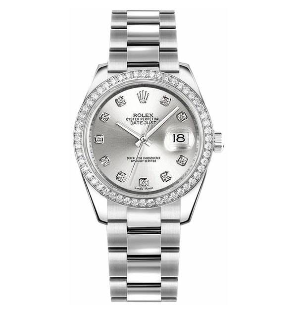 Rolex Datejust 31 Silver Diamanten Oyster Bracelet -0017