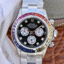 Rolex Pre Owned Edelstahl Daytona Custom Diamanten Rainbow