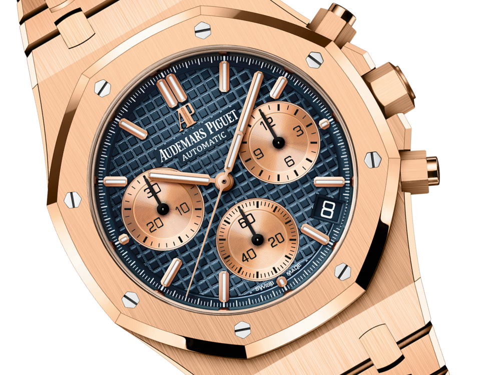 Audemars Piguet ROYAL OAK Pink Gold Blaues Zifferblatt CHRONOGRAPH 41mm