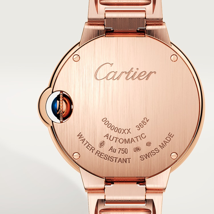 Cartier Ballon Bleu de Cartier Lacquered silvered guilloché opaline dial 33 mm