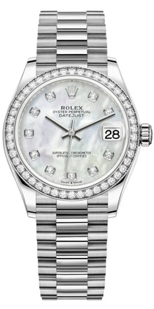 Rolex Datejust 31 Weißgold Diamanten Dial Diamanten Bezel M278289RBR-0005
