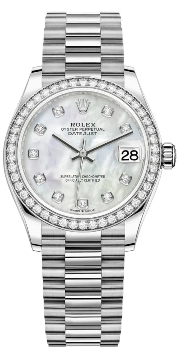 Rolex Datejust 31 Weißgold Diamanten Dial Diamanten Bezel M278289RBR-0005