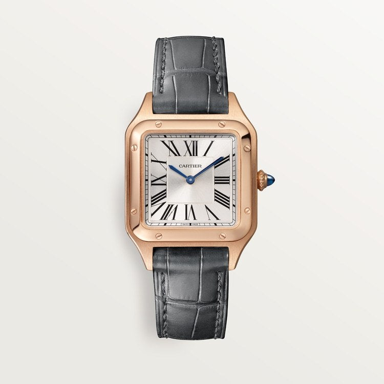 Cartier Santos-Dumont Small model Satin-brushed Silbernes Zifferblatt 38 mm x 27.5 mm