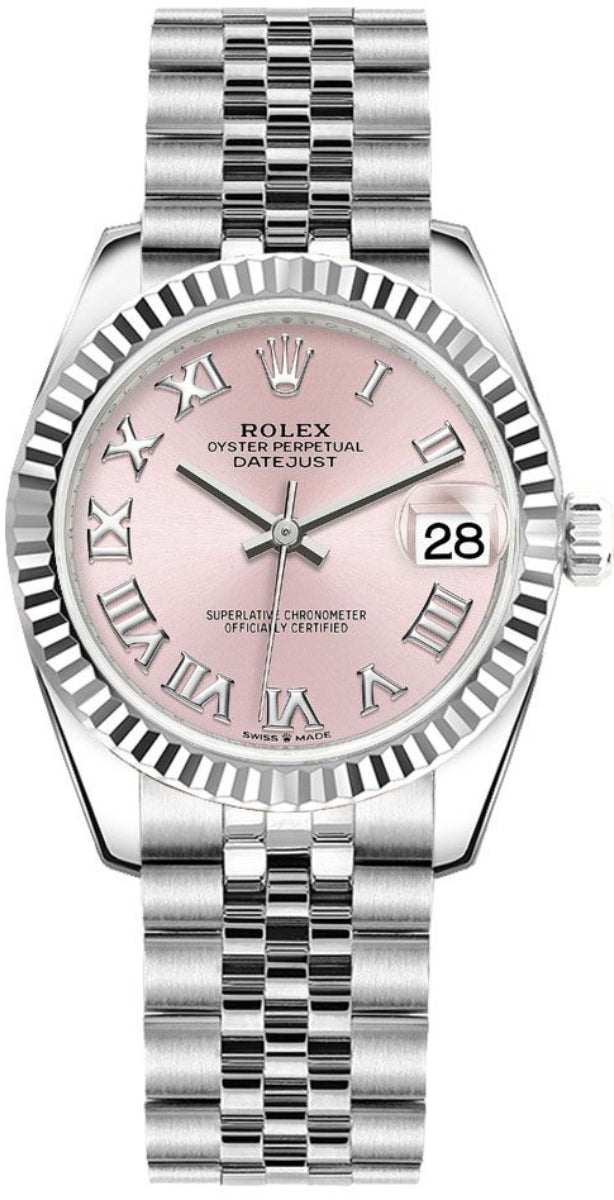Rolex Datejust 31 Edelstahl and Weißgold Pink Roman Dial