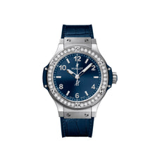 Hublot Big Bang, Edelstahl Blue Diamanten, 38 mm