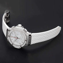 Hublot Big Bang, Edelstahl White Diamanten Chronograph, 41 mm