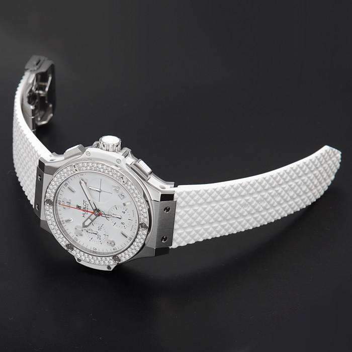 Hublot Big Bang, Edelstahl White Diamanten Chronograph, 41 mm