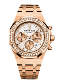 Audemars Piguet Royal Oak Chronograph Roségold Silbernes Zifferblatt Diamanten Bezel
