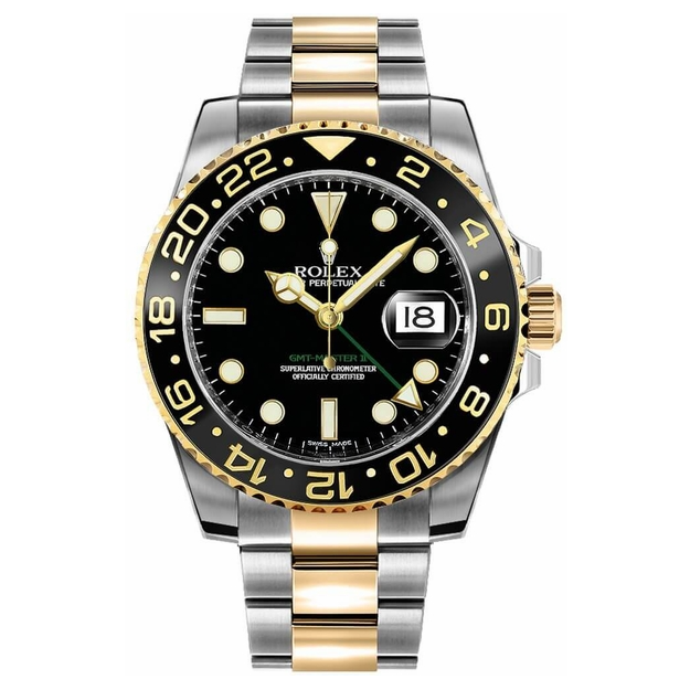 Rolex GMT-Master II Two Tone Schwarzes Zifferblatt -0001