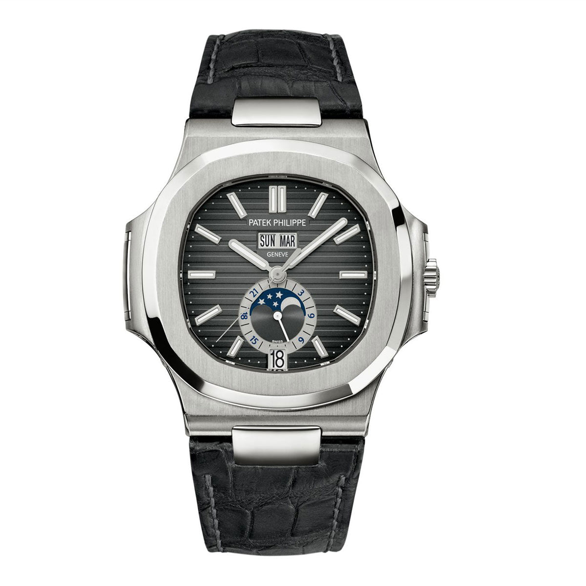 Patek Philippe Nautilus Annual Calendar, Moon Phases , Edelstahl, 40,5 mm