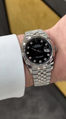Rolex Datejust 36 Edelstahl & Weißgold Black Diamanten Dial