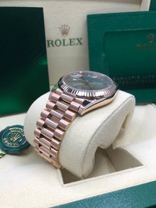 Rolex Day-Date 40 18k Roségold Olive Grünes Zifferblatt 60th Anniversary