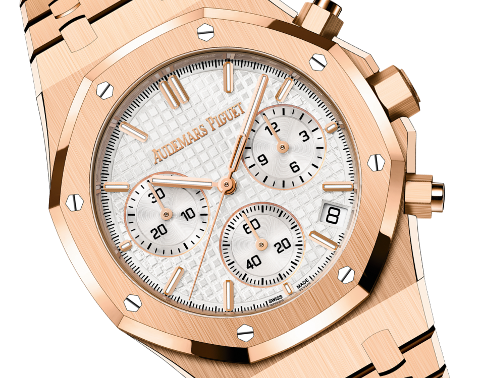 Audemars Piguet ROYAL OAK Pink Gold Silver-Toned Dial CHRONOGRAPH 41mm