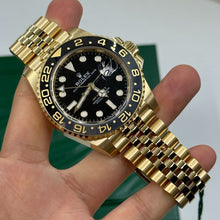 Rolex GMT Master ll Gelbgold Schwarzes Zifferblatt Jubilee Bracelet 40mm M126718GRNR-0001