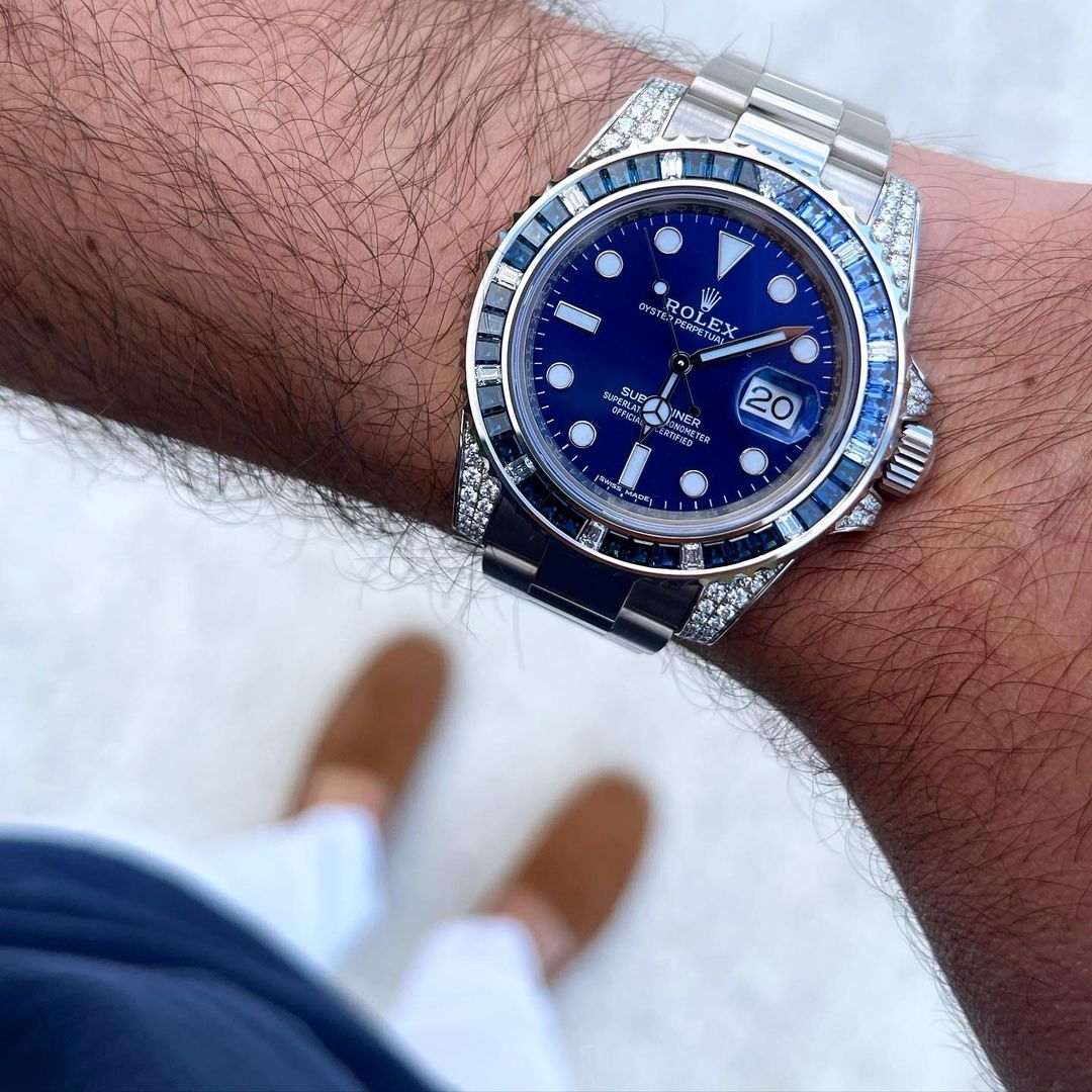 Rolex Submariner Date 18K Weißgold Diamanten SABR