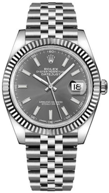 Rolex Datejust 41 Edelstahl & Weißgold Fluted Bezel Slate Dial Jubilee