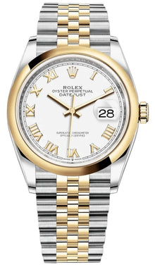 Rolex Datejust 36 Edelstahl & Gelbgold White Roman Dial