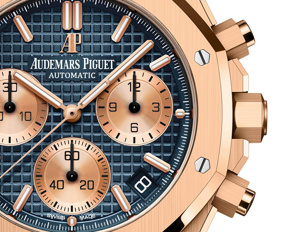 Audemars Piguet ROYAL OAK Pink Gold Blaues Zifferblatt CHRONOGRAPH 41mm