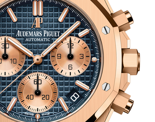 Audemars Piguet ROYAL OAK Pink Gold Blaues Zifferblatt CHRONOGRAPH 41mm