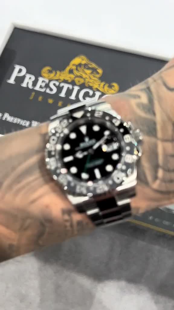 Rolex GMT Master ll Automatic Schwarzes Zifferblatt Edelstahl M126710GRNR-0004