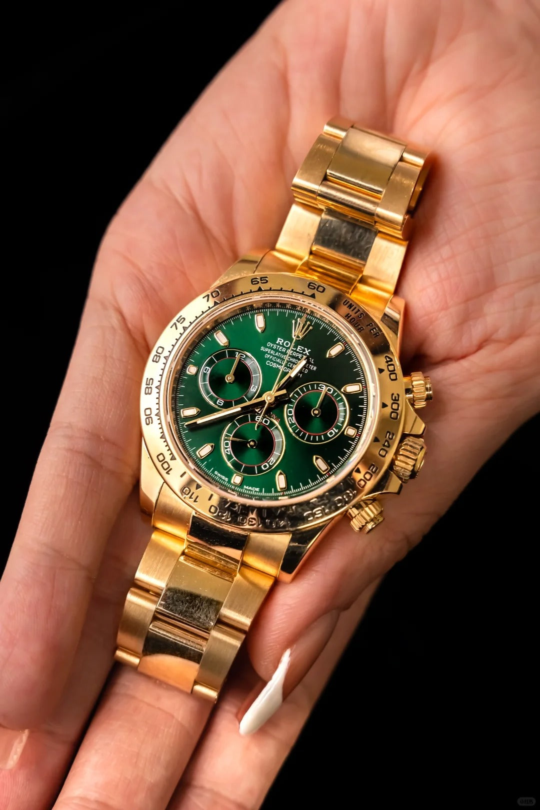 Rolex Cosmograph Daytona Oyster Gelbgold Green Replica