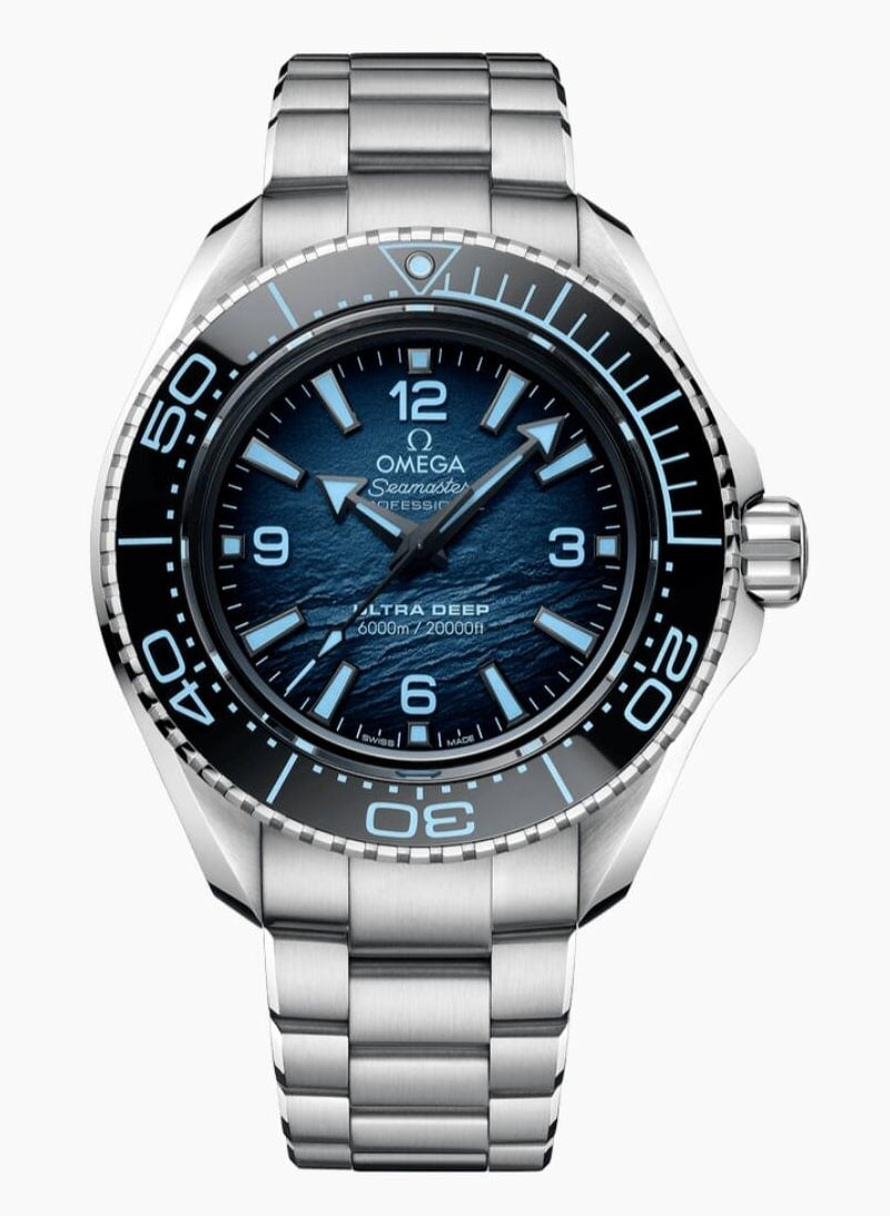 Omega Seamaster Planet Ocean 6000M 45.5 mm, O‑MEGASTEEL on O‑MEGASTEEL