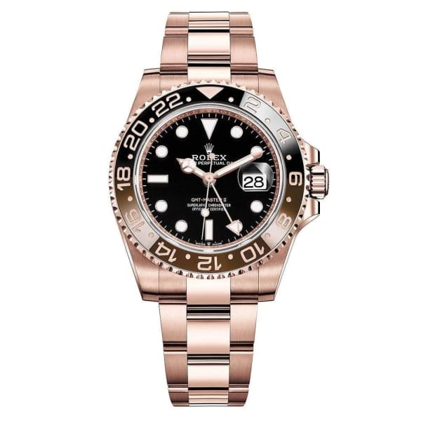 Rolex GMT-Master II 40mm Root Beer Schwarzes Zifferblatt Oyster Bracelet 18k Roségold -0001