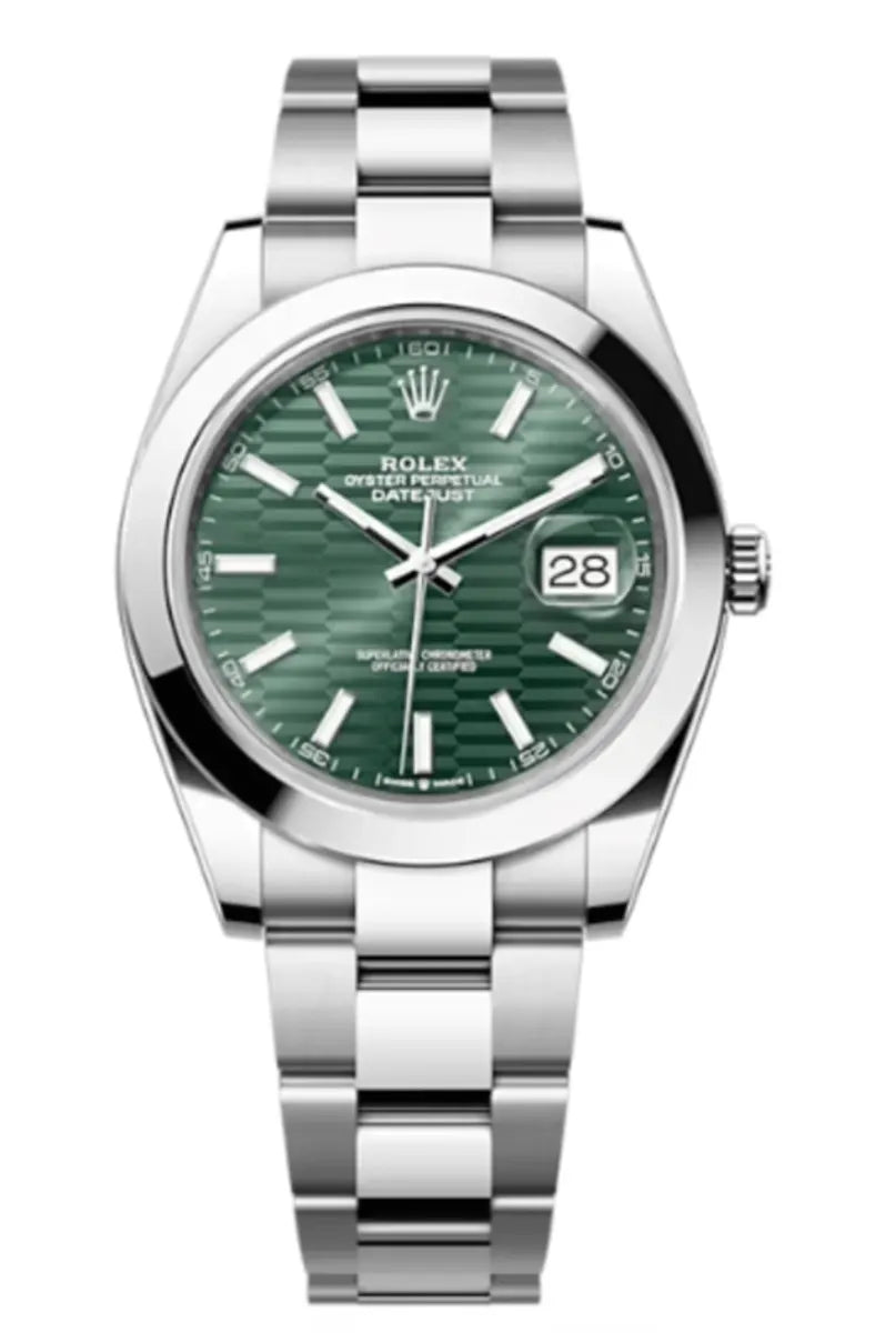 Rolex Datejust 41 Edelstahl Mint Green Fluted-Motif Dial