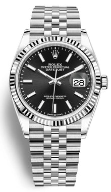 Rolex Datejust 36 Edelstahl & Weißgold Schwarzes Zifferblatt