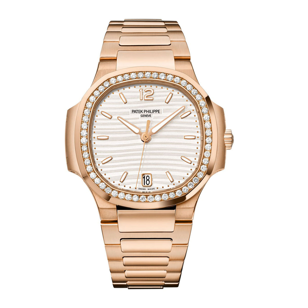 Patek Philippe Nautilus Ladies Automatic , 18k Roségold and Diamanten, 35,2mm