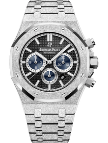 Audemars Piguet ROYAL OAK FROSTED CHRONOGRAPH Schwarzes Zifferblatt 41mm