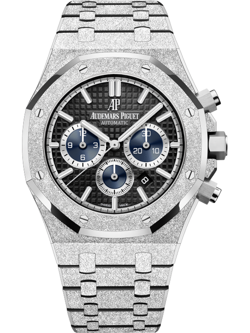 Audemars Piguet ROYAL OAK FROSTED CHRONOGRAPH Schwarzes Zifferblatt 41mm