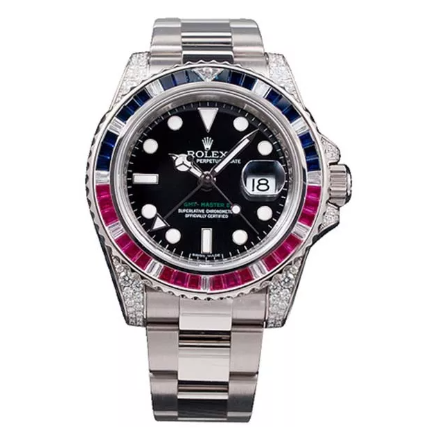 Rolex SUBMARINER SILVER BLUE / RED Diamanten 40MM