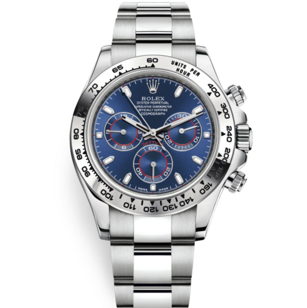 Rolex Cosmograph Daytona Blue Index Oyster Weißgold