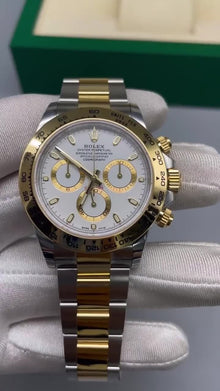 Rolex Daytona Edelstahl & Gold Weißes Zifferblatt