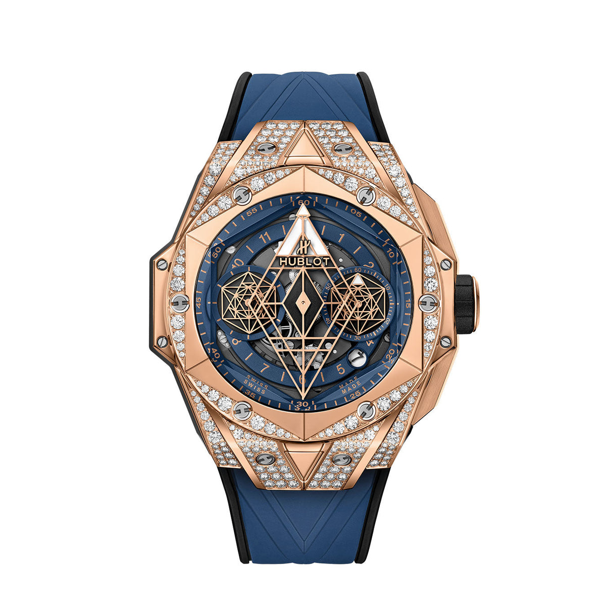 Hublot Big Bang SANG BLEU II KING GOLD BLUE PAVÉ