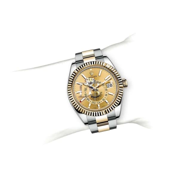 Rolex Sky-Dweller Automatic Men's 18kt Gelbgold Champagne Dial Oyster -0001