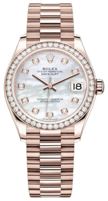 Rolex Datejust 31 Roségold Diamanten Dial Diamanten Bezel M278285RBR-0005