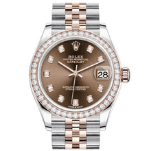 Rolex Datejust 31 Chocolate Diamanten Dial Diamanten Bezel Roségold Two Tone Jubilee 278381