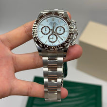 Rolex Cosmograph Daytona Platinum Ice-Blue Diamanten-Set Dial and Chestnut Brown Bezel