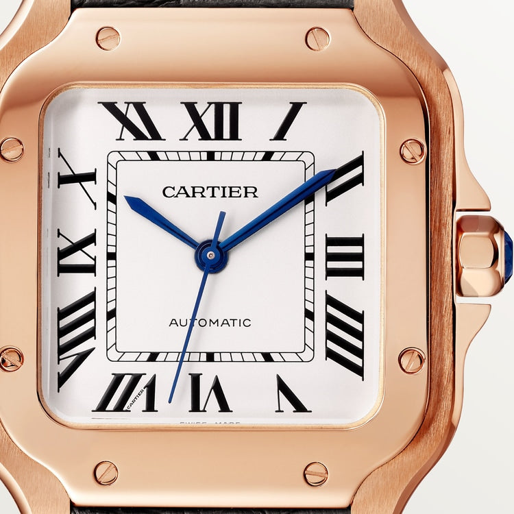 Cartier Santos de Cartier Medium model Opaline Silbernes Zifferblatt 35.1 mm