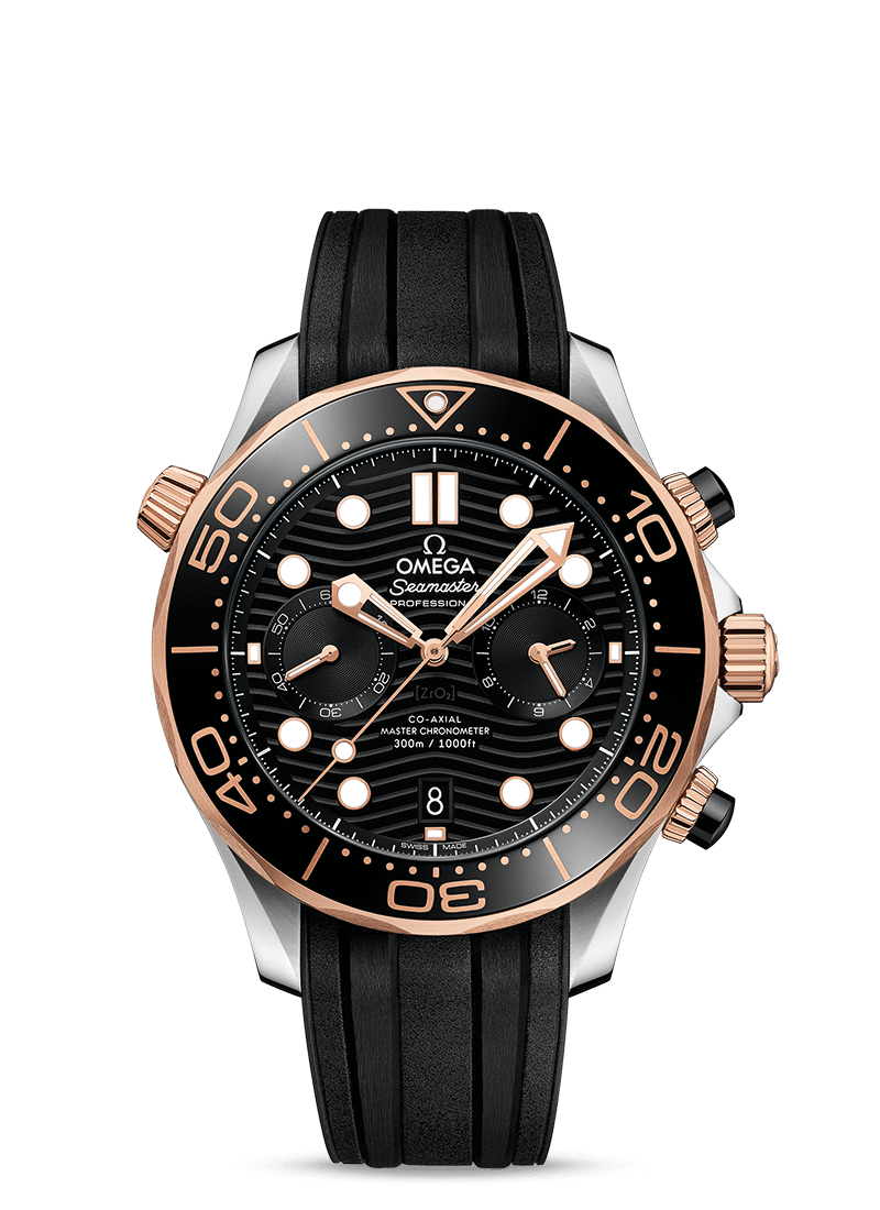 Omega Seamaster Diver 300m CHRONOGRAPH Sedna™ Gold Black 44mm