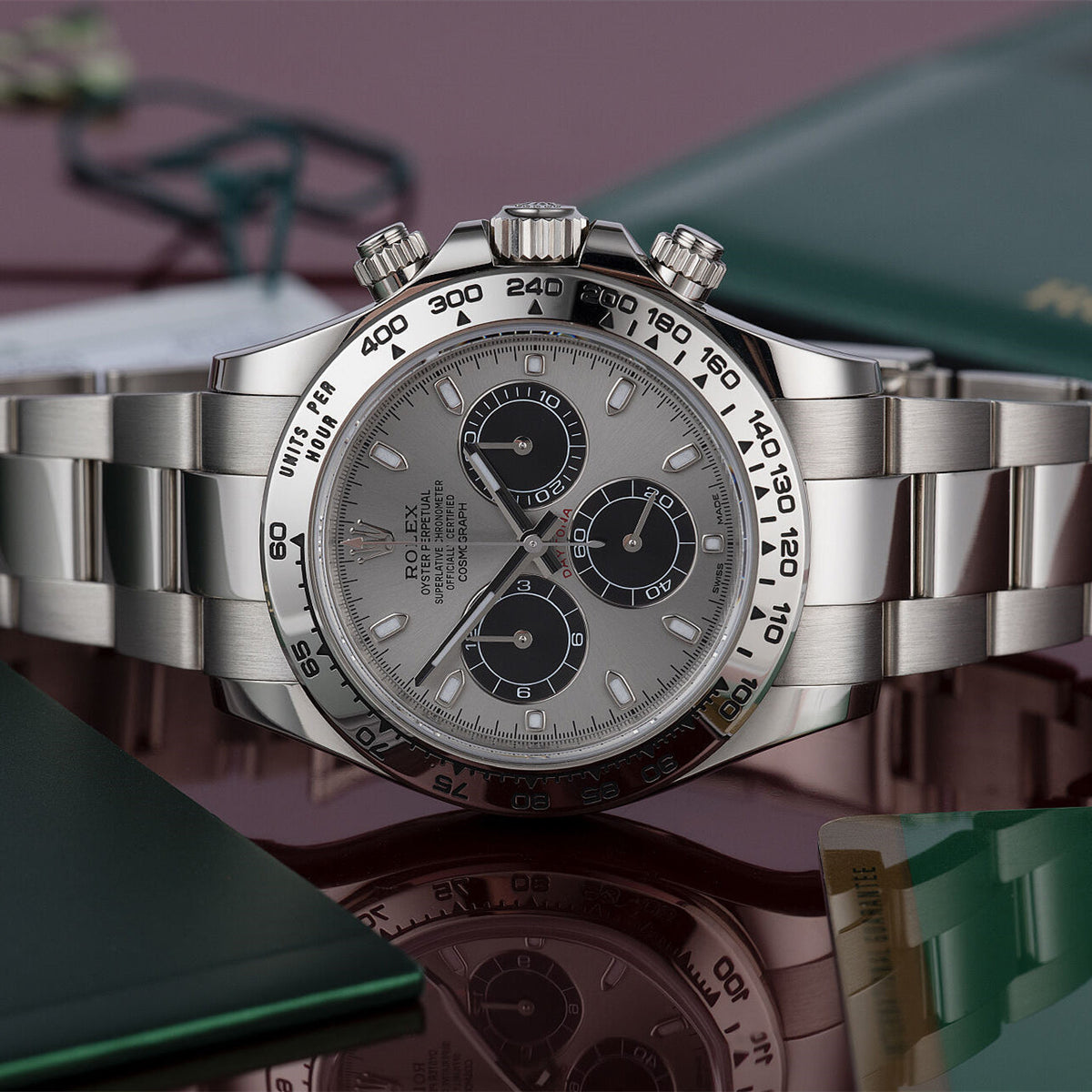 Rolex Weißgold Daytona Edelstahl and Black
