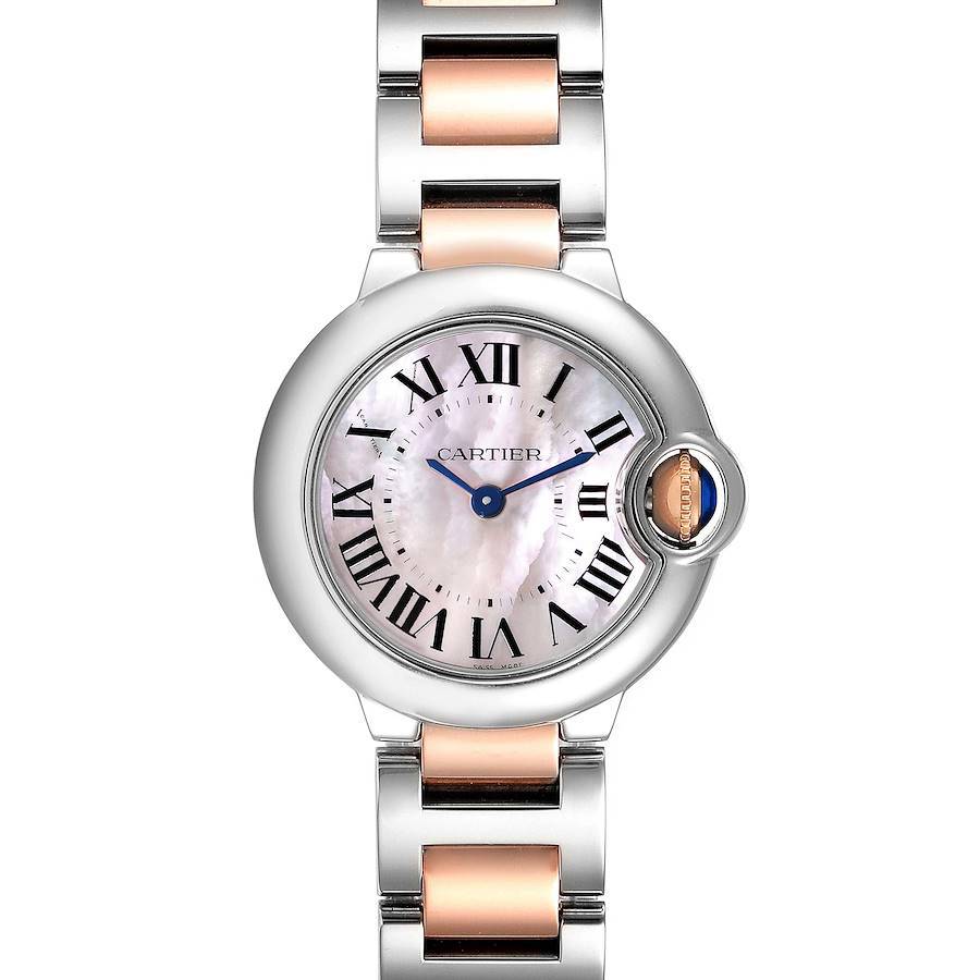 Cartier BALLON BLEU Pink Mother of Pearl Dial 28mm