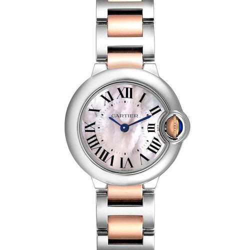 Cartier BALLON BLEU Pink Mother of Pearl Dial 28mm