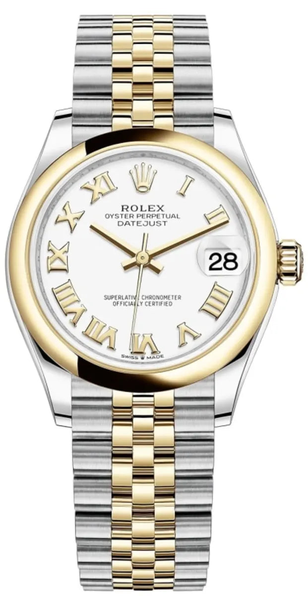 Rolex Datejust 31 Edelstahl and Gelbgold White Roman Dial