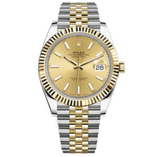 Rolex Oyster Perpetual Datejust 41 , champagne dial, Fluted bezel, Two-tone Jubilee bracelet