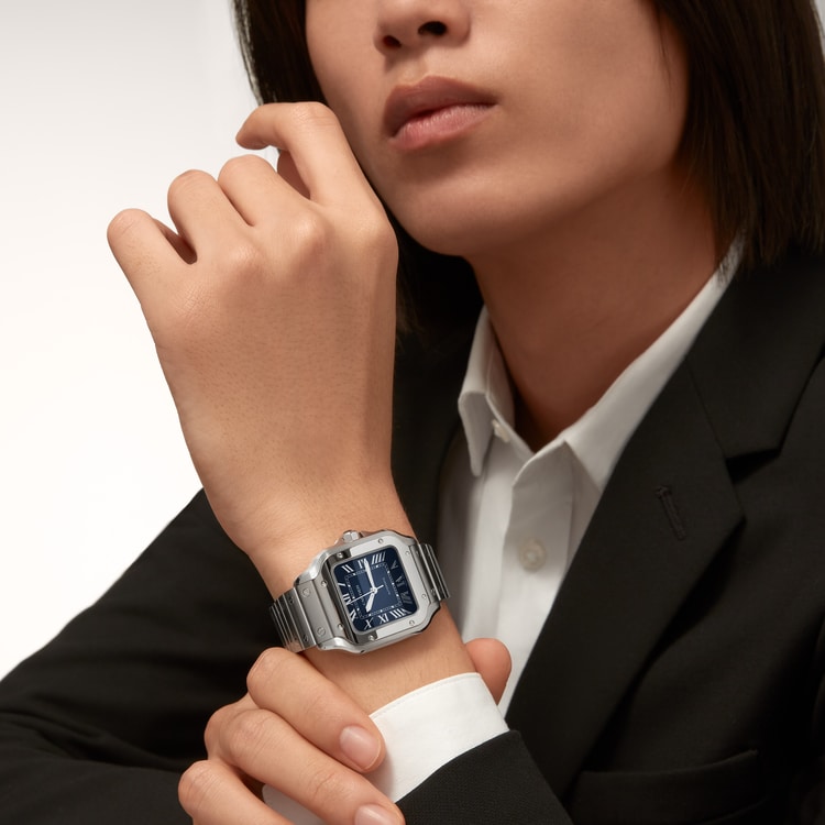 Cartier Santos de Cartier Medium model Graduated Blaues Zifferblatt 35.1 mm