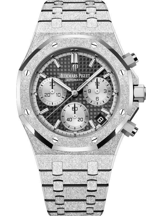 Audemars Piguet ROYAL OAK FROSTED GOLD CHRONOGRAPH Schwarzes Zifferblatt 41mm