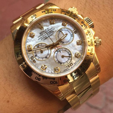 Rolex Cosmograph Daytona White Mother of Pearl Diamanten Dial, Gelbgold